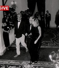 Jeffrey Epstein is seen at Donald Trump and Marla Maples wedding at the Plaza Hotel in New York in December 1993.
Mandatory Credit:	Dafydd Jones via CNN Newsource