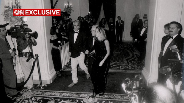 Jeffrey Epstein is seen at Donald Trump and Marla Maples wedding at the Plaza Hotel in New York in December 1993.
Mandatory Credit:	Dafydd Jones via CNN Newsource
