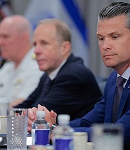 The Pentagon’s inspector general has evidence that the military plans shared from Secretary of Defense Pete Hegseth’s Signal account earlier this year were taken from a US Central Command document that was marked classified at the time. Hegseth is seen here on July 9.
Mandatory Credit:	Chip Somodevilla/Getty Images via CNN Newsource