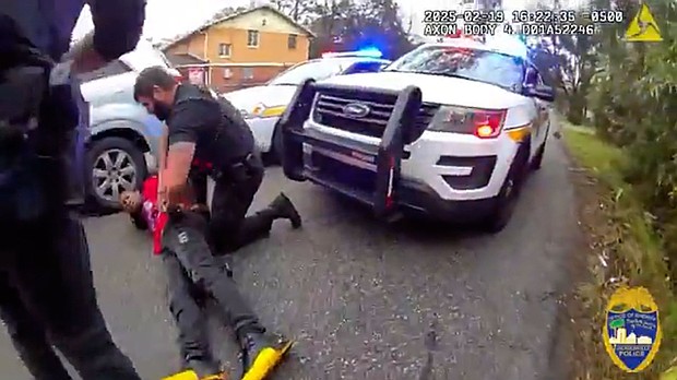 An image taken from video released by the Jacksonville Sheriff's Office show's McNeil on the ground.
Mandatory Credit:	Jacksonville Sheriff's Office via CNN Newsource