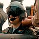 Houston City College Military Air Force ROTC cadets straps into the cockpit of a trainer to take an orientation flight
