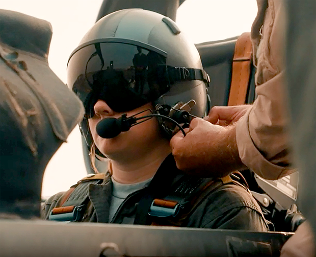 Houston City College Military Air Force ROTC cadets straps into the cockpit of a trainer to take an orientation flight
