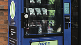 One of the harm reduction vending machines installed by the City of Richmond’s Office of Opioid and Substance Use Response at Marshall Plaza, 900 East Marshall Street. The machines provide free, anonymous access to naloxone, fentanyl test strips and other supplies to help prevent overdoses and connect residents to support services.
