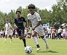 Concorde Fire of Atlanta, in white, battled Crossfire Academy of Seattle, in black, in the U14 ECNL Boys National Finals on Sunday, July 20.