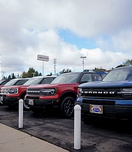 Ford has issued a recall for more than 694,000 Bronco Sport and Escape vehicles due to a fire hazard.
Mandatory Credit:	Eric Thayer/Bloomberg/Getty Images/File via CNN Newsource