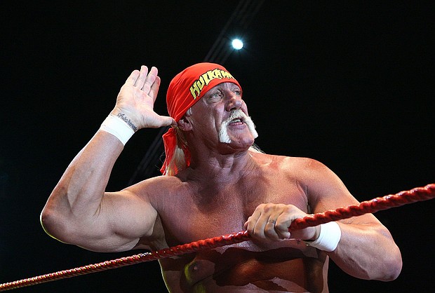 Hulk Hogan gestures to the audience during his Hulkamania Tour in 2009.
Mandatory Credit:	Paul Kane/Getty Images via CNN Newsource