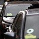 The Uber logo is displayed on a car on March 22, 2019 in San Francisco, California. Uber is piloting a new option for its US app that will allow female passengers to request women drivers, coming after the company has long grappled with preventing sexual assault on its platform.
Mandatory Credit:	Justin Sullivan/Getty Images via CNN Newsource