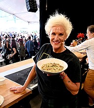 Anne Burrell is pictured in New York City in 2022. The popular Food Network star and celebrity chef's death has been ruled a suicide, according to authorities.
Mandatory Credit:	Dave Kotinsky/Getty Images via CNN Newsource