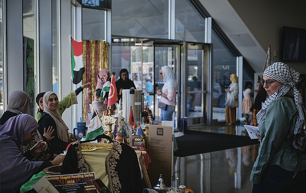 Visitors gather at the Institute for Contemporary Art during last year’s American Muslim Heritage Celebration.