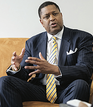 Steven Nesmith, CEO of the Richmond Redevelopment and Housing Authority, during an interview at the agency’s East Broad Street office. The discussion focused on RRHA’s response to City Council’s questions about the Gilpin Court transfer.
