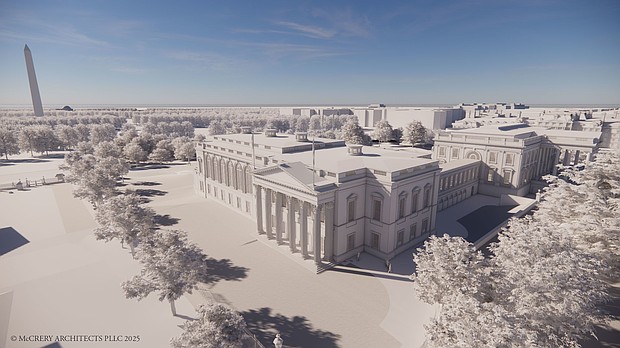 A rendering of the White House State ballroom.
Mandatory Credit:	McCrery Architects PLLC/The White House via CNN Newsource