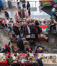 Vendors line the lobby of the Institute for Contemporary Art at Virginia Commonwealth University during the event.