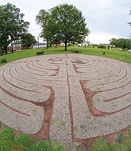 The labyrinth at the Innerwork Center at Loxley Road and Westwood Avenue on North Side, seen on Wednesday, offers a walking meditation and, unlike a maze, has only one path in and out. The center is a nonprofit that has operated for 30 years.