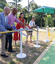 Forest Hill Park’s newly renovated playground was unveiled during a ribbon-cutting ceremony Wednesday morning, July 23, with state and local officials in attendance.