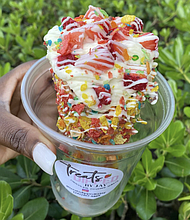 Fruity Pebble Cheesecake Stuffed Cone