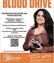 Fort Bend County Health & Human Services (FBCHHS) is hosting a Community Blood Drive.