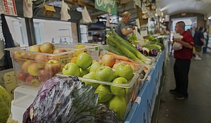 Americans are stressed about grocery prices.
Mandatory Credit:	Sue Ogrocki/AP via CNN Newsource