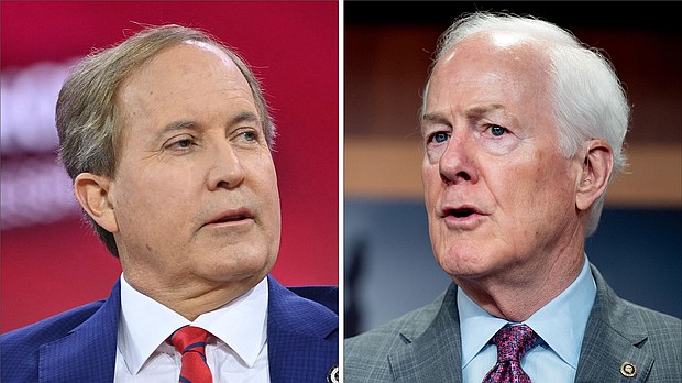 Texas Attorney General Ken Paxton and the man he is vying to unseat in next year’s Republican primary, US Sen. John Cornyn, are both using the powers of their offices to try to pressure Democratic lawmakers who fled the state to prevent a vote on a GOP-led redistricting plan.
Mandatory Credit:	Getty Images via CNN Newsource