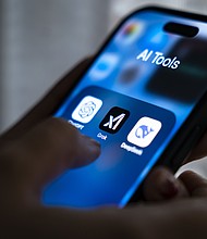 Grok by xAI, ChatGPT and Deepseek app icons seen in an iPhone screen.
Mandatory Credit:	David Talukdar/Shutterstock via CNN Newsource