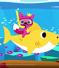 Baby Shark with Pinkfong's mascot The Pink Fox, also named "Pinkfong," frequently appears in their videos.
Mandatory Credit:	Pinkfong! Kids' Songs & Stories/Youtube via CNN Newsource