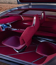 Interior view of the Cadillac Elevated Velocity concept with a focus on the 2+2 seating configuration.