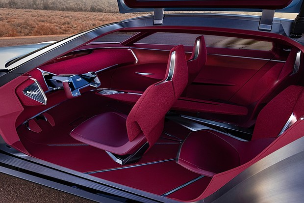 Interior view of the Cadillac Elevated Velocity concept with a focus on the 2+2 seating configuration.