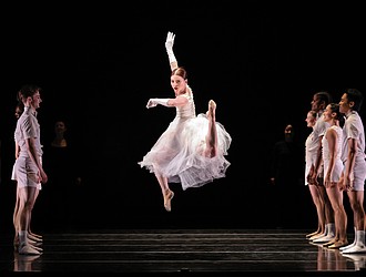 Cassidy Isaacson and Smuin dance company artists perform in “Wild Sweet Love,” by Trey McIntyre. Courtesy Smuin Contemporary Ballet.