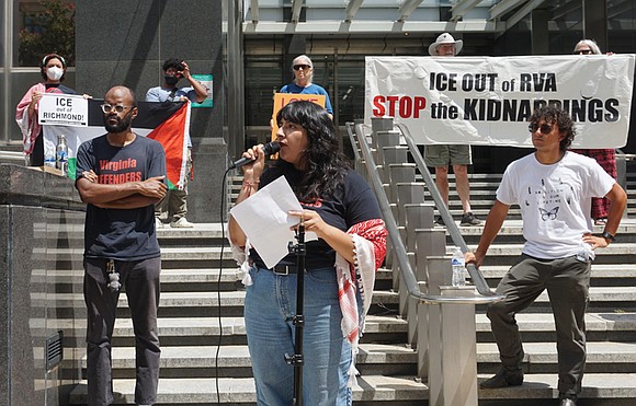 More than 100 people gathered outside Richmond City Hall on Monday afternoon, urging city and state leaders to sever any …