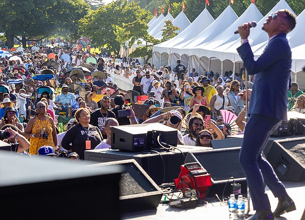 October London, a rising talent known for blending soulful vocals with
contemporary jazz, performs during the festival performing at The Richmond Jazz & Music Festival Saturday August 9.