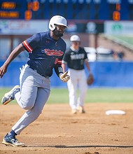 Virginia State University outfielder Marquis Smith rounds the bases during a recent
game. VUU baseball will support Richmond Public Schools’ new youth league launching
in spring 2026.