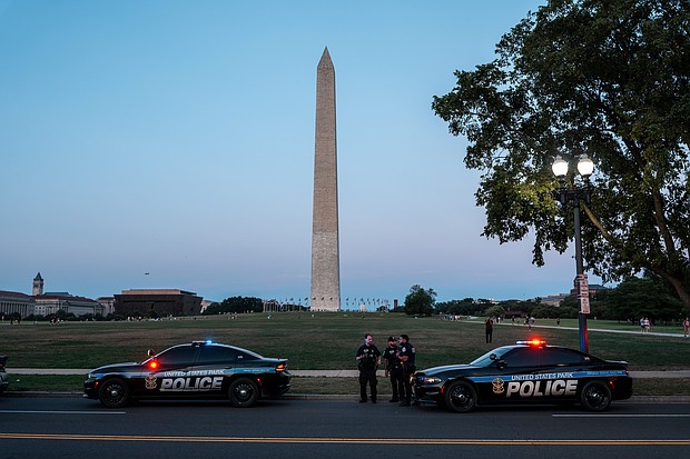 US Park Police perform a traffic stop on Friday in Washington, DC.
Mandatory Credit:	Andrew Leyden/Getty Images via CNN Newsource