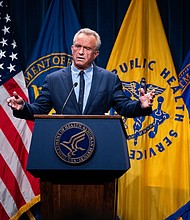 US Health and Human Services Secretary Robert F. Kennedy, Jr., conducts a news conference, on April 16.
Mandatory Credit:	Tom Williams/CQ-Roll Call, Inc/Getty Images via CNN Newsource