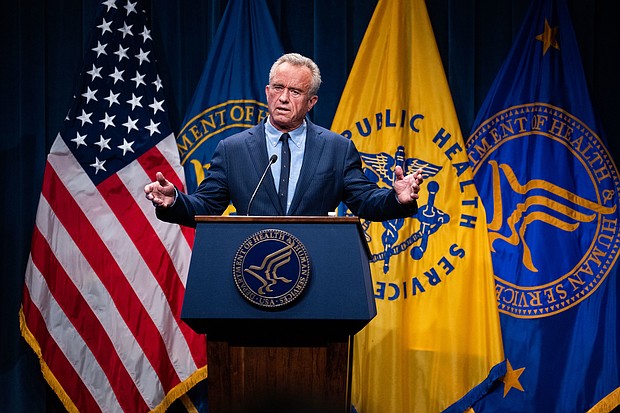 US Health and Human Services Secretary Robert F. Kennedy, Jr., conducts a news conference, on April 16.
Mandatory Credit:	Tom Williams/CQ-Roll Call, Inc/Getty Images via CNN Newsource