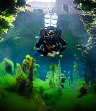 Beneath the Lukács Thermal Baths in Budapest lies a hidden world: a vast underwater cave system.
Mandatory Credit:	Csaba Tokolyi via CNN Newsource