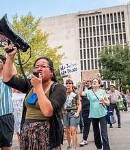 Demonstrators protest against the recently introduced redistricting legislation during an emergency march and picket rally outside of the Governor's Mansion on August 4,  in Austin, Texas.
Mandatory Credit:	Brandon Bell/Getty Images/File via CNN Newsource