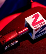 Newsmax becomes the latest right-wing outlet to settle a defamation lawsuit from Dominion Voting Systems over the broadcasting of 2020 election lies.
Mandatory Credit:	Al Drago/Bloomberg/Getty Images via CNN Newsource