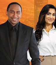 Stephen A. Smith and Molly Qerim host ESPN’s “First Take.” The show will visit four historically Black colleges and universities this fall, beginning Aug. 28 at Norfolk State University.