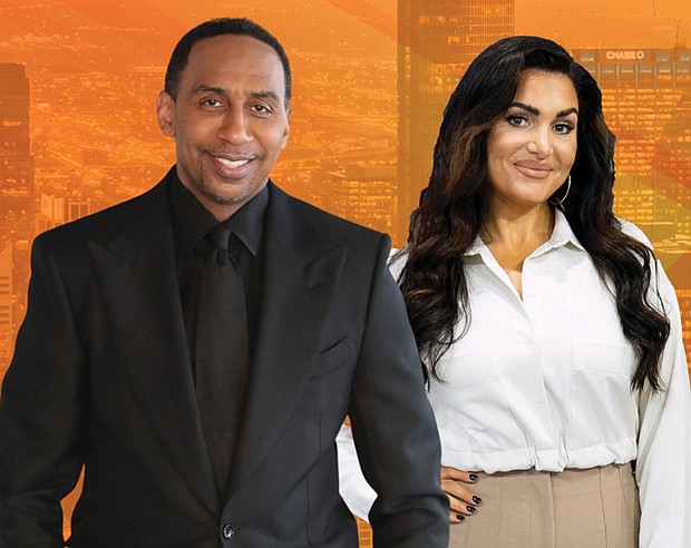 Stephen A. Smith and Molly Qerim host ESPN’s “First Take.” The show will visit four historically Black colleges and universities this fall, beginning Aug. 28 at Norfolk State University.