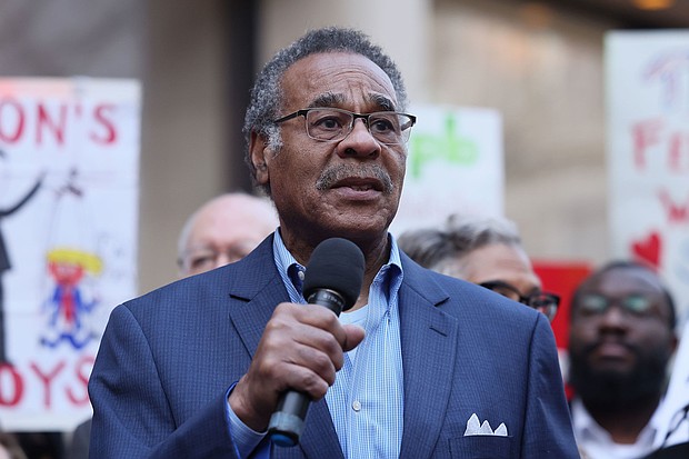 Rep. Emanuel Cleaver, pictured here at a rally protesting the closing of the Consumer Financial Protection Bureau in February, has vowed to mount a court challenge to any map that takes aim at his seat.
Mandatory Credit:	Jemal Countess/Getty Images for MoveOn/File via CNN Newsource