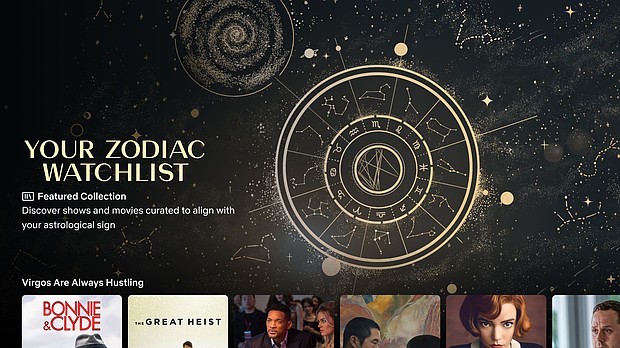 Caption:	Netflix is debuting a new star sign collection. For astrology enthusiasts, the image above includes Netflix's birth chart, based on when the company was founded.
Mandatory Credit:	From Netflix via CNN Newsource
