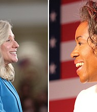 Democratic gubernatorial nominee Abigail Spanberger (left) and Lt. Gov. Winsome Earle-Sears, the Republican nominee (right)