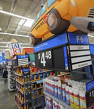 A back to school section displays items for sale at a Walmart in Dallas on August 12.
Mandatory Credit:	LM Otero/AP via CNN Newsource