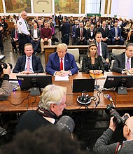 Donald Trump sits in New York State Supreme Court during his civil fraud trial on January 11, 2024.
Mandatory Credit:	Michael M. Santiago/Getty Images/File via CNN Newsource