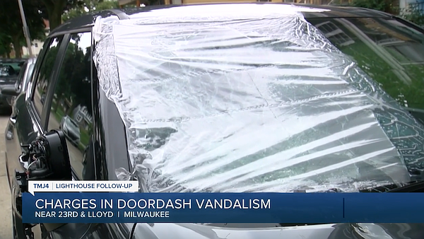 A Milwaukee woman is facing a felony charge after allegedly tracking a DoorDash delivery driver to her home and causing $10,000 in damage to her vehicle — all over an undelivered food order.
Mandatory Credit: WTMJ via CNN Newsource