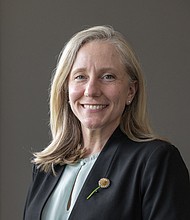 Abigail Spanberger, Democratic nominee for Virginia governor, speaks with the Richmond Free Press at her Innsbrook office on Monday, July 21, answering questions about her campaign and the key issues on Virginians’ minds.