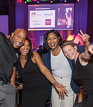 From left, Shiloh Jones, Khelia Jones, Autumn Wiggins- Merrill and Crystal Puryear of Atlantic Outreach Group, a finalist for the Rooted Community Impact Award, at the BLK RVA Community Awards on Friday, Aug. 22.