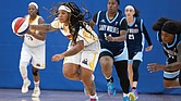Moe Kinard (#20) of the Richmond Roadrunners pushes the pace down the court against the Maryland Lady Wolves on Saturday, Aug. 23, at the Henrico Sports & Events Center. Despite Kinard’s effort, Richmond fell 56-71.