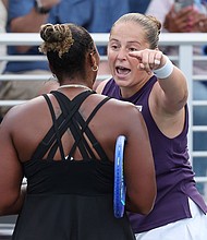 Ostapenko (right) accused Townsend (left) of being "disrespectful."
Mandatory Credit:	Clive Brunskill/Getty Images via CNN Newsource