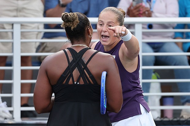 Ostapenko (right) accused Townsend (left) of being "disrespectful."
Mandatory Credit:	Clive Brunskill/Getty Images via CNN Newsource