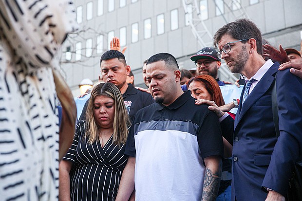 Kilmar Abrego Garcia is seen at prayer vigil in Baltimore, Maryland, on August 25.
Mandatory Credit:	Robyn Stevens Brody/Sipa/AP via CNN Newsource